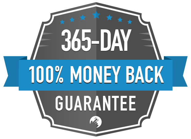 100% money back 365 days